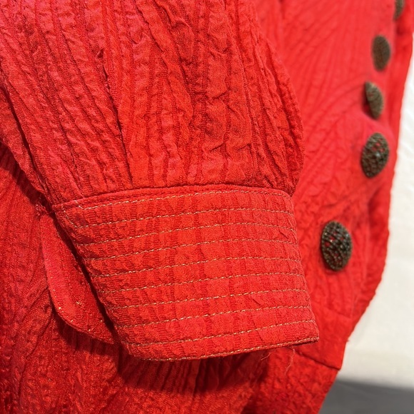 Azul by Liancarlo Silk Size 12 Vintage Dress red almost orange - Picture 7 of 9